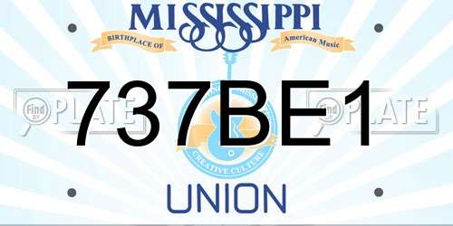 737BE1 Mississippi License Plate