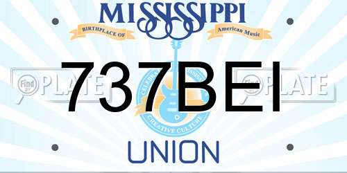 737BEI Mississippi License Plate
