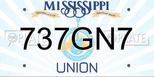 737GN7 Mississippi License Plate