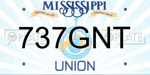 737GNT Mississippi License Plate