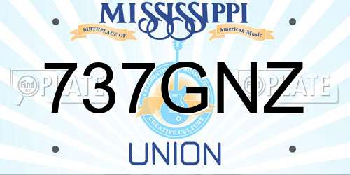 737GNZ Mississippi License Plate
