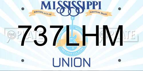 737LHM Mississippi License Plate