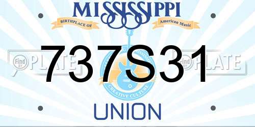 737S31 Mississippi License Plate