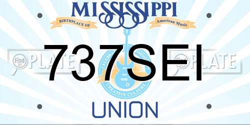 737SEI Mississippi License Plate