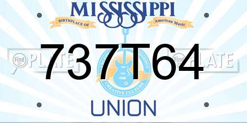 737T64 Mississippi License Plate