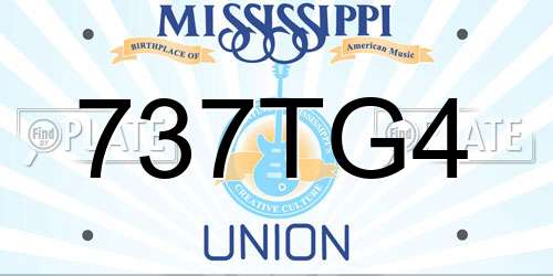 737TG4 Mississippi License Plate