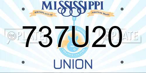 737U20 Mississippi License Plate