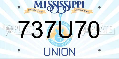737U70 Mississippi License Plate