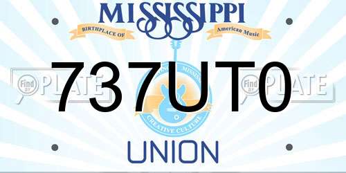 737UT0 Mississippi License Plate