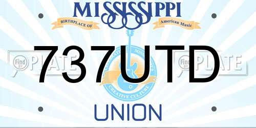 737UTD Mississippi License Plate
