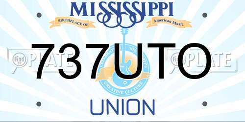 737UTO Mississippi License Plate