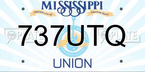 737UTQ Mississippi License Plate