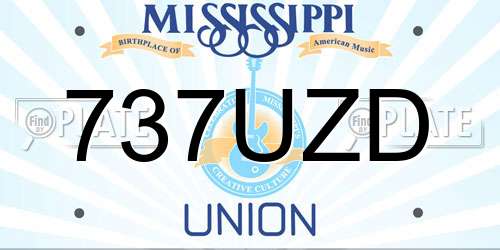737UZD Mississippi License Plate