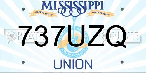 737UZQ Mississippi License Plate