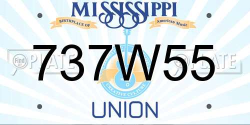 737W55 Mississippi License Plate