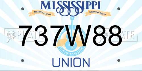 737W88 Mississippi License Plate