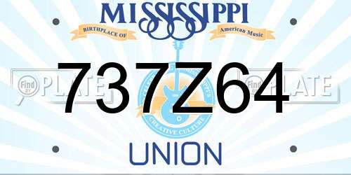 737Z64 Mississippi License Plate