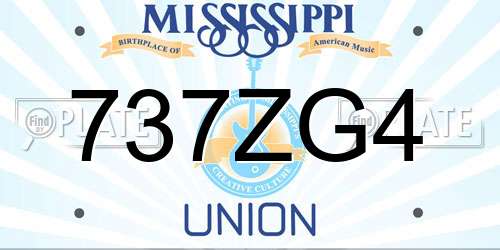 737ZG4 Mississippi License Plate