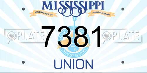 7381 Mississippi License Plate