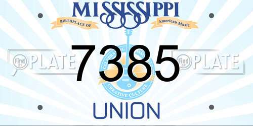 7385 Mississippi License Plate