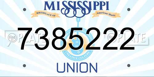 7385222 Mississippi License Plate