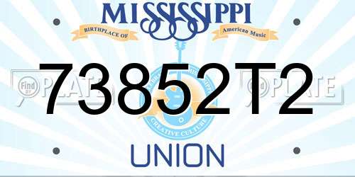 73852T2 Mississippi License Plate