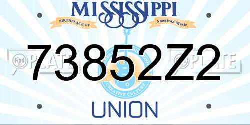 73852Z2 Mississippi License Plate