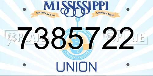 7385722 Mississippi License Plate