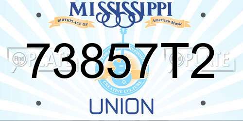 73857T2 Mississippi License Plate