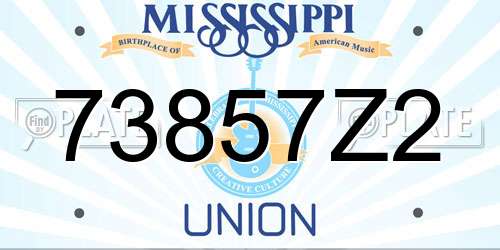 73857Z2 Mississippi License Plate