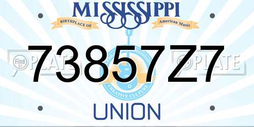 73857Z7 Mississippi License Plate