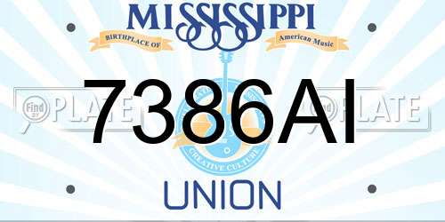 7386AI Mississippi License Plate