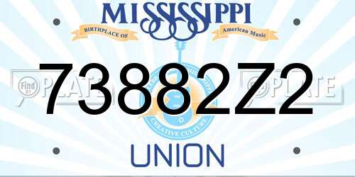 73882Z2 Mississippi License Plate