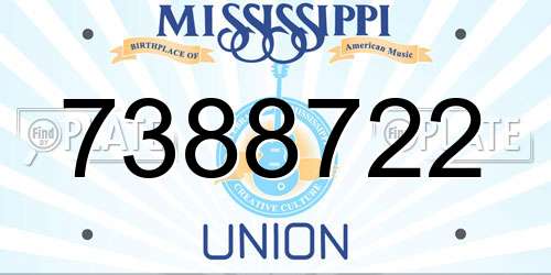 7388722 Mississippi License Plate