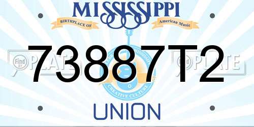 73887T2 Mississippi License Plate