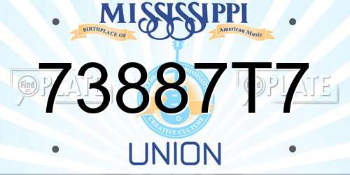 73887T7 Mississippi License Plate