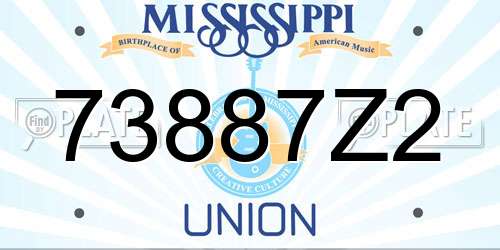 73887Z2 Mississippi License Plate
