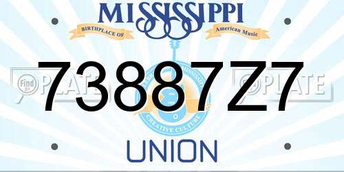 73887Z7 Mississippi License Plate