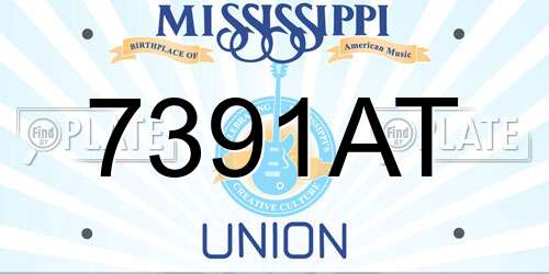 7391AT Mississippi License Plate