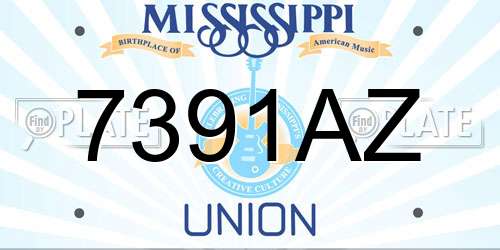 7391AZ Mississippi License Plate