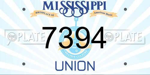 7394 Mississippi License Plate