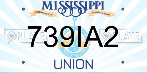 739IA2 Mississippi License Plate