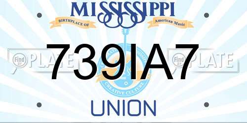 739IA7 Mississippi License Plate