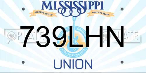 739LHN Mississippi License Plate