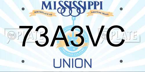 73A3VC Mississippi License Plate