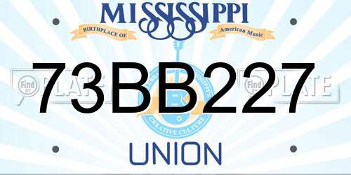 73BB227 Mississippi License Plate