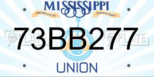 73BB277 Mississippi License Plate