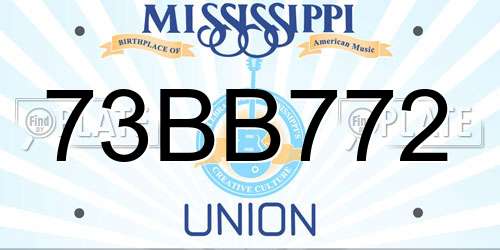 73BB772 Mississippi License Plate