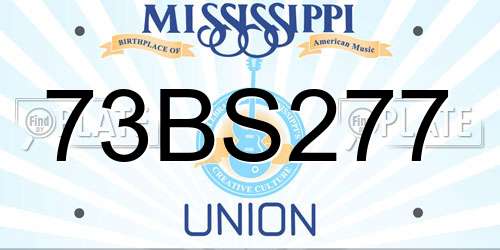 73BS277 Mississippi License Plate