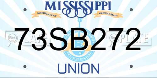73SB272 Mississippi License Plate